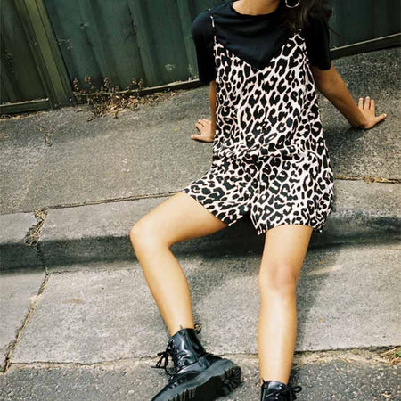 Sanna Slip Dress in Oversize Jaguar