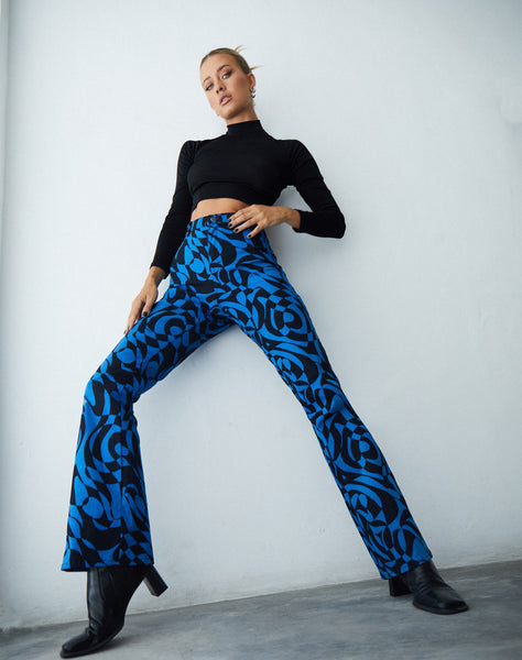 image of Zoven Trouser in Irregular Optic Blue