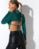 image of Tadita Crop Top in Crepe Forest Green