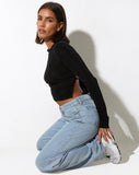 image of Tadita Crop Top in Crepe Black