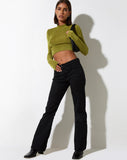 image of Tadita Crop Top in Crepe Lime