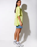 Taelsa Shirt in Satin Rose Lime