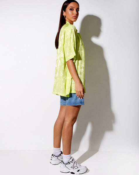 Taelsa Shirt in Satin Rose Lime