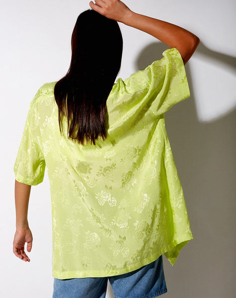 Taelsa Shirt in Satin Rose Lime