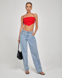 Taina Crop Top in Tailoring Red