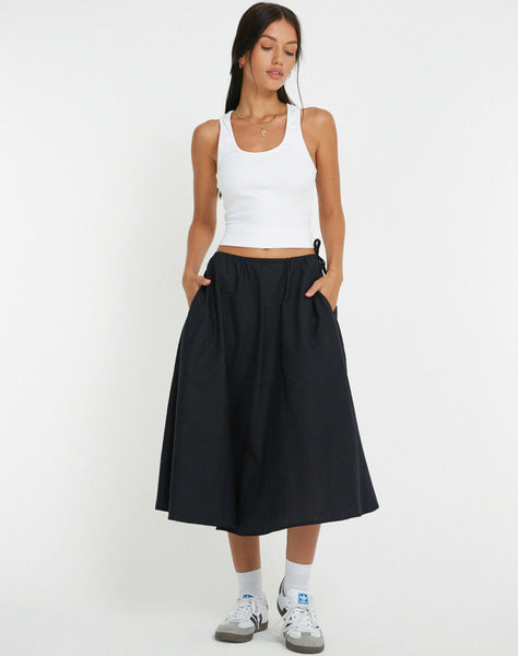 image of Takara Midi Skirt in Black