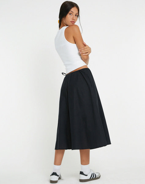 image of Takara Midi Skirt in Black