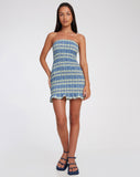 image of Takiyo Mini Dress in Colourpop Check Green and Blue