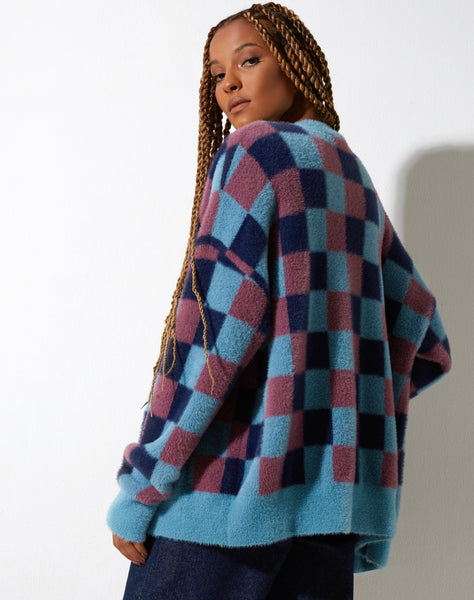 image of Talana Cardi in Check Blue Tones