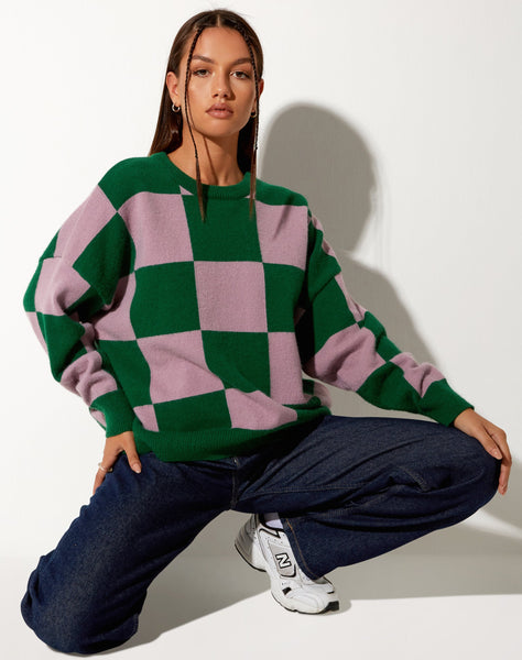 Image of Tamari Sweatshirt in Pink and Green