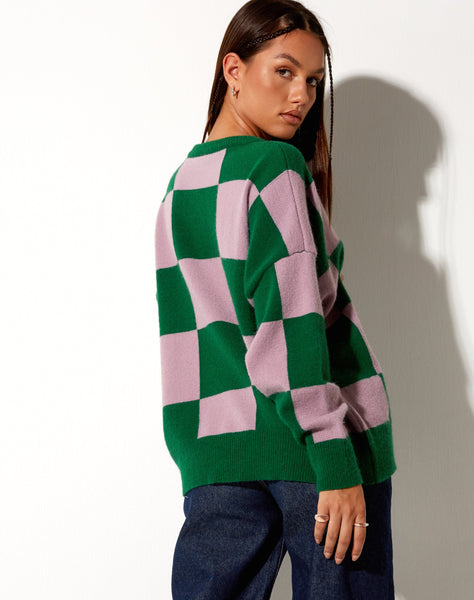 Image of Tamari Sweatshirt in Pink and Green