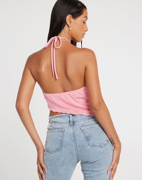 image of Tarkip Crop Top in Crepe Pink