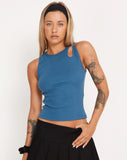 Image of Tasin Vest Top in Rib Dusk Blue