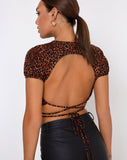 Tasya Top in Ditsy Leopard Orange