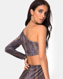 Tatiana Top in Velvet Brown Snake