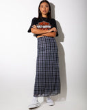 Sayang Maxi Skirt in Inkblot Check Black and White