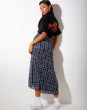 Sayang Maxi Skirt in Inkblot Check Black and White