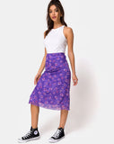 Taura Midi Skirt in Daisy Daze Purple