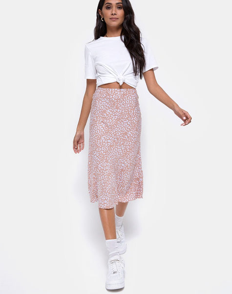 Tauri Midi Skirt in Leopard Spot