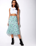 Taura Midi Skirt in Lilac Rose Khaki