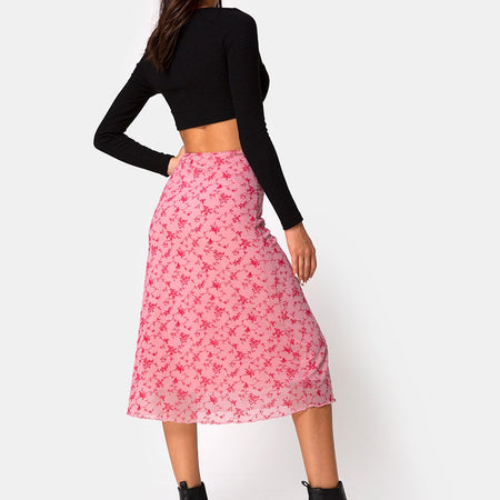 Taura Skirt in Love Bloom Pink Flock