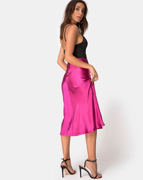 Tauri Skirt in Satin Magenta