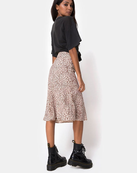 Tauri Midi Skirt in Safari Taupe