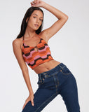 image of Tavi Crop Top in Abstract Art Pink