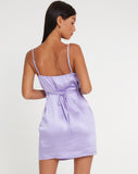 image of Tavina Mini Dress in Satin Lilac