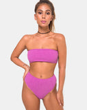 Taya Bikini Top in Crinkle Rib Violet