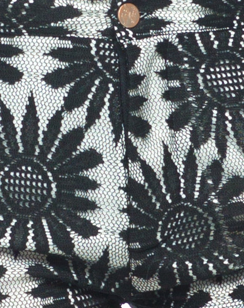 Motel Taylor Short in Black and White Sunflower Lace