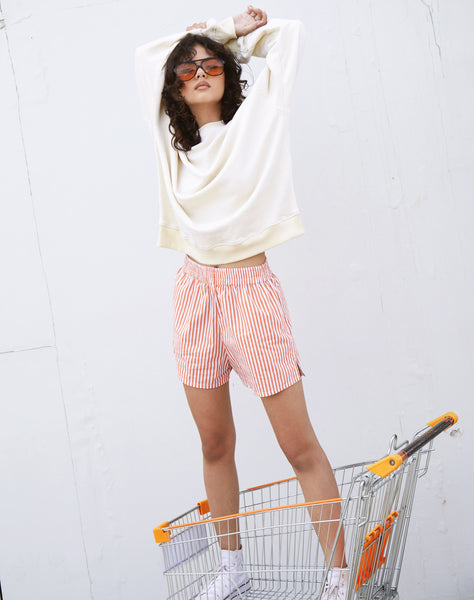 Image of Lala Short in Vertical Stripe Orange