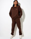 Image of Ted Sweatshirt in Deep Mahogany LAmour Cherub Label Embro