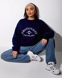 Ted Sweatshirt in Navy 'Emotionally Unavailable'