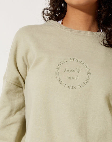 Image of Ted Sweatshirt in Pastel Green Keepin It Casual