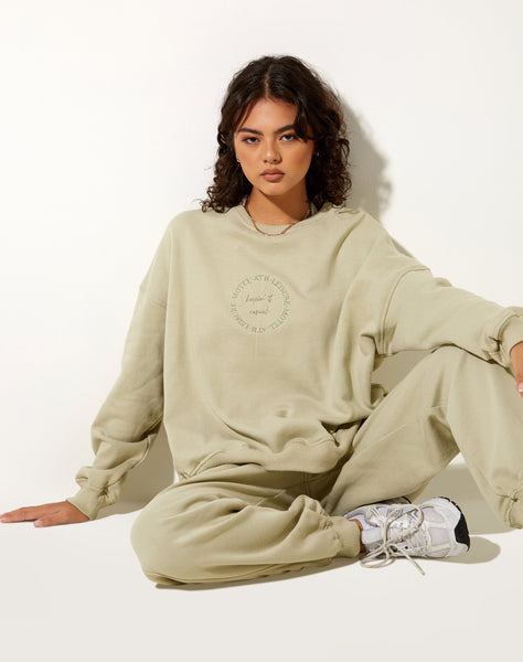 Image of Ted Sweatshirt in Pastel Green Keepin It Casual