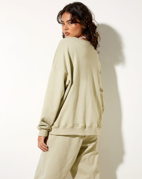 Image of Ted Sweatshirt in Pastel Green Keepin It Casual