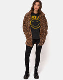 Teddy Bear Fur Coat in Brown Leopard