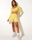 Image of Terrine Long Sleeve Top in Pointelle Lemon Diamond Shape