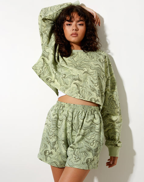 Image of Fawly Crop Top in Marble Green