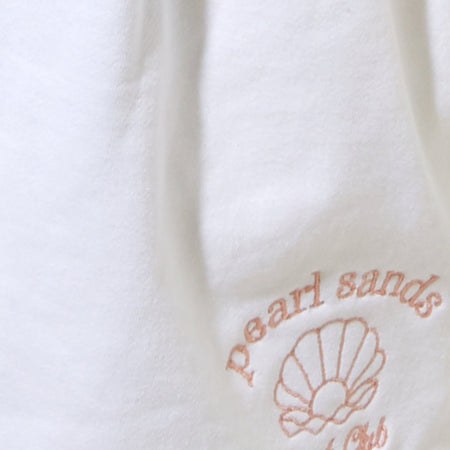 Terry Short in White Pearl Sand Embro