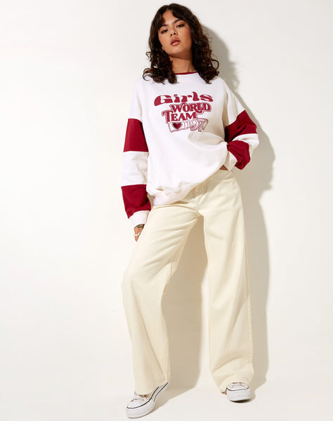 Image of Tetty Sweatshirt in Ivory Red Adrenaline Girls World Team