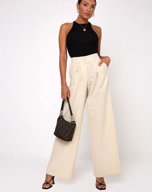 Yeva Flare Trousers in Ecru