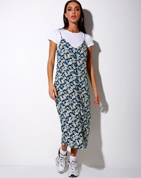 Theda Midi Dress in Aster Blue