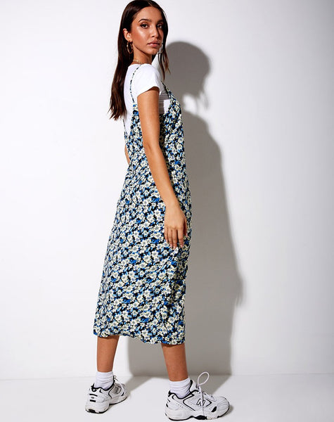 Theda Midi Dress in Aster Blue