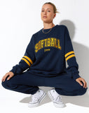 image of Tim Sweatshirt in Navy Citrus Stripe Football 1999