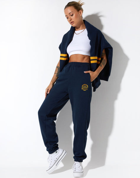 image of Basta Jogger in Navy Citrus Stripe Football 1999