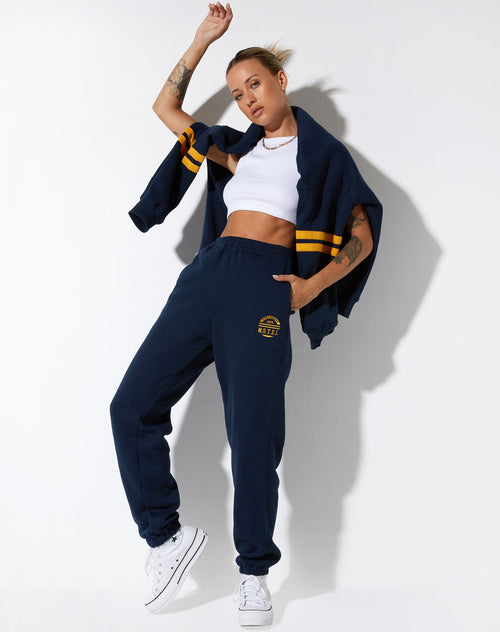 image of Basta Jogger in Navy Citrus Stripe Football 1999