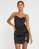 image of GAMAY SKIRT SATIN BLACK