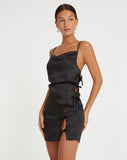 image of GAMAY SKIRT SATIN BLACK